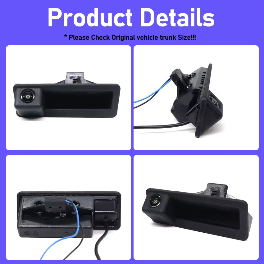 CARBAOHUI HD Rückfahrkamera in Schwarz für BMW 1er 3er E81 E87 E88 E82 E46 E90 E36 E93 E92 E91 (2006 bis 2012) - Bild 3