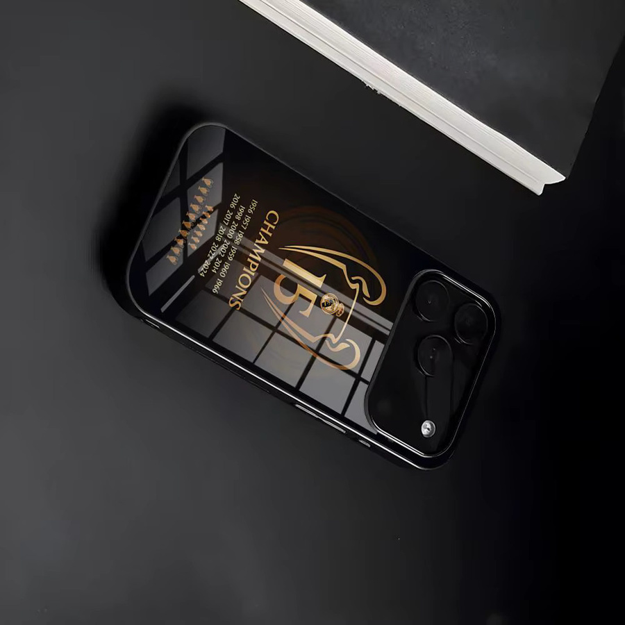 R-Real M-MadridEs-S Handyhülle mit Glasabdeckung für iPhone Modelle in Schwarz - Bild 2