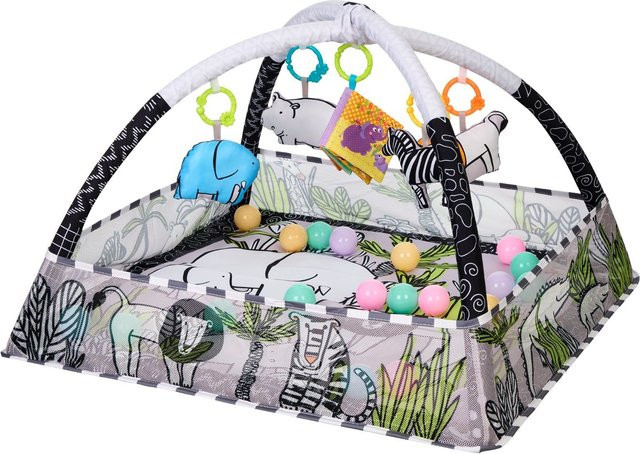 Kikkaboo Spielbogen Krabbeldecke 2 in 1 mit 18 Spielbällen grau - Bild 1