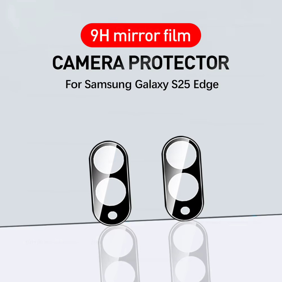 Schwarzer Kameraobjektivschutz aus gehärtetem Glas als Vollabdeckung für Samsung Galaxy S25 Edge, S24 FE Plus und S23 Ultra mit 3D-gebautem HD-Glas - Bild 6