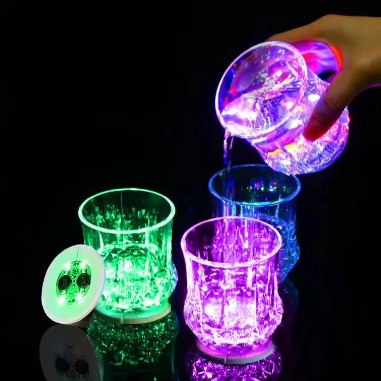 YEAHUIWIN LED Untersetzer RGB Licht für Weinflaschen in Blau, 10 Stück - Bild 3