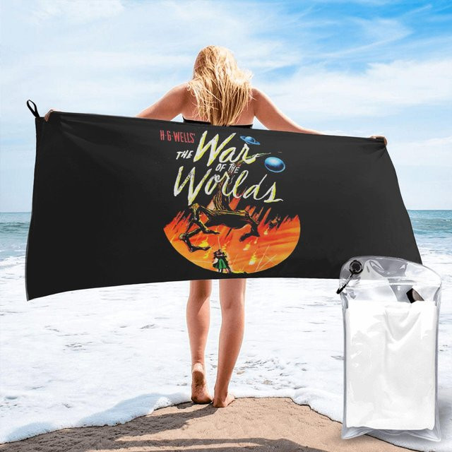 Krieg der Welten Strandtuch aus weicher Mikrofaser, schwarz, B/B: 80 x 160 cm - Bild 1