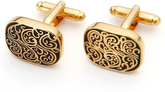 Lucky Star Jewelry Manschettenknöpfe, goldene Fischform, Herren - Bild 1