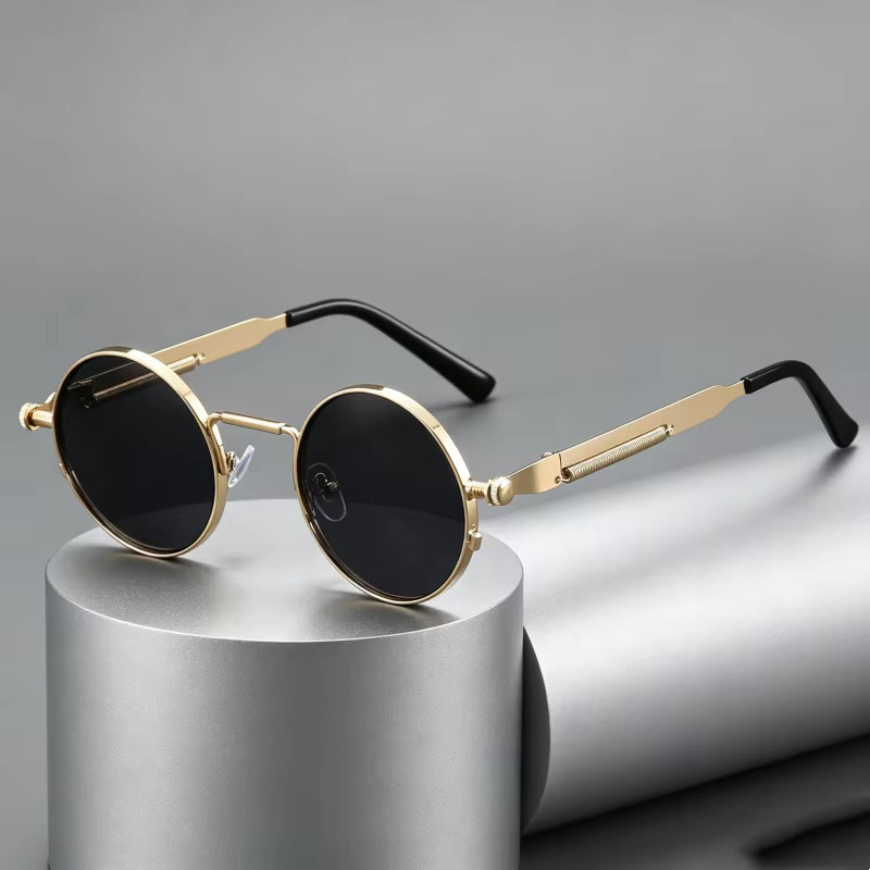 DIXSG Sonnenbrille, Steampunk, rund, Vollrand, Metall, Unisex - Bild 2