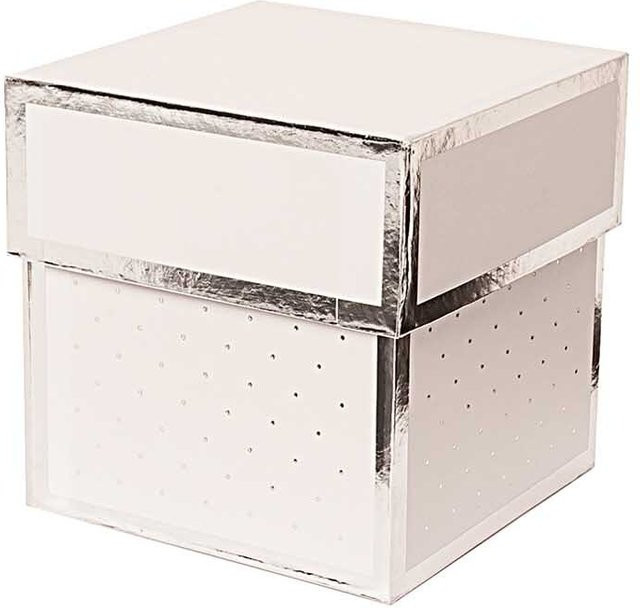 Rico Design Paper Poetry Geschenkschachtel eckig weiß B/T/H: 10 x 10 x 10 cm - Bild 1