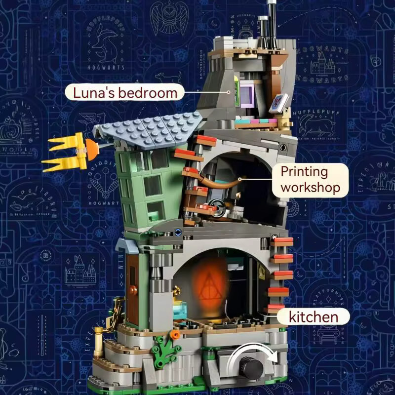 Potdemiel Harry Potter Zauberwelt Jubiläums-Luna-Lovegood-Haus, Baustein-Set, 764 Teile, ab 14 Jahre - Bild 2