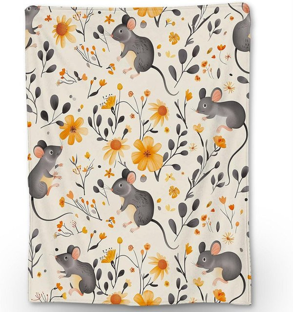 Ti Caldi Mouse Floral Überwurf aus weichem Flanell in Multicolour, B/T: 127 x 101 cm - Bild 1