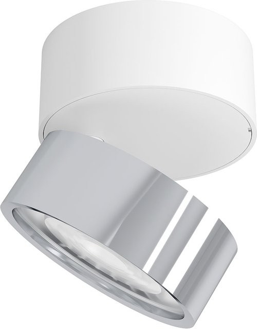 LUX-IT Swing 95 Round LED-Deckenstrahler 1-flammig, Weiß und Chrom, dimmbar mit dim2warm (1800K - 3000K) - Bild 1
