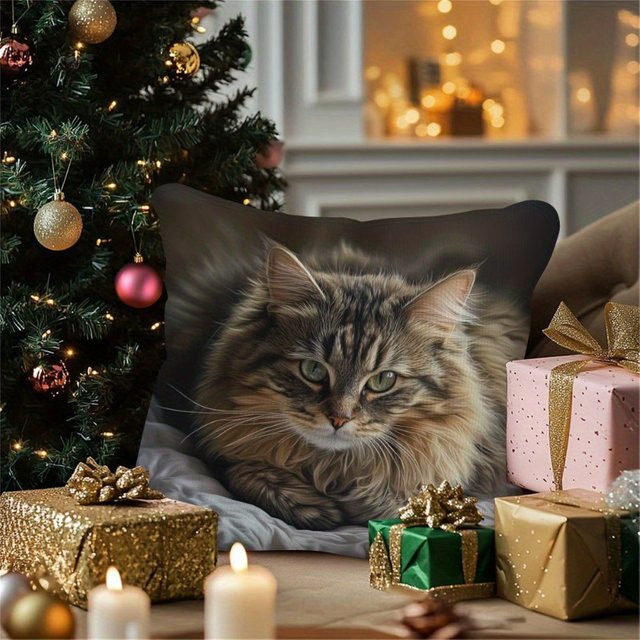 VIKAMA Maine Coon Katzen Kissenbezug, Mehrfarbig, Breite: 30 cm, Höhe: 30 cm - Bild 1