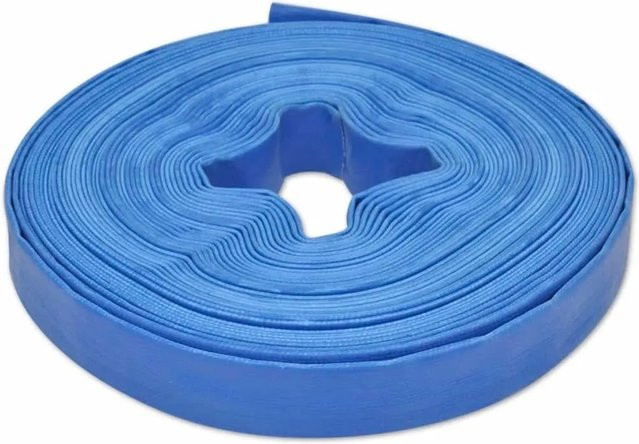 vidaXL Wasser-Flachschlauch aus blauem PVC und Polyester, 25 m, 1 Zoll - Bild 1