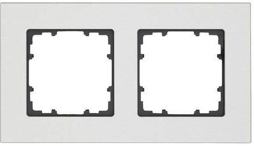 Siemens DELTA miro 2-fach Rahmen aus Echtmaterial Aluminium in Silber 5TG11220 - Bild 1