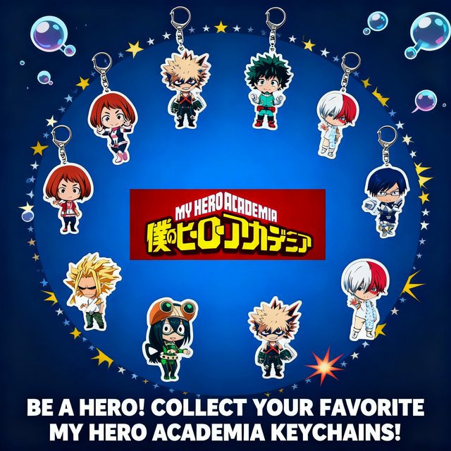 Bandai Boku no Hero Academia Acryl-Schlüsselanhänger, Q-Version - Bild 1