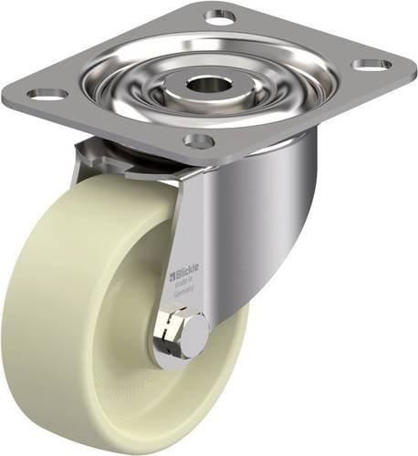 Blickle LIX-POH 81G Hitzebeständige Edelstahl-Lenkrolle in Silber mit 80mm Rad-Durchmesser und 150kg Tragfähigkeit - Bild 1