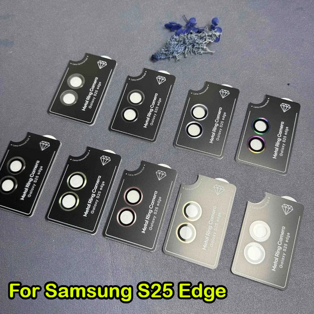 Samsung Galaxy S25 Serie Metallring Kameraschutz mit 9H HD gehärtetem Glas für Galaxy S25 Edge, S25 FE, S25 Plus und S25 Ultra 5G in Blau - Bild 1