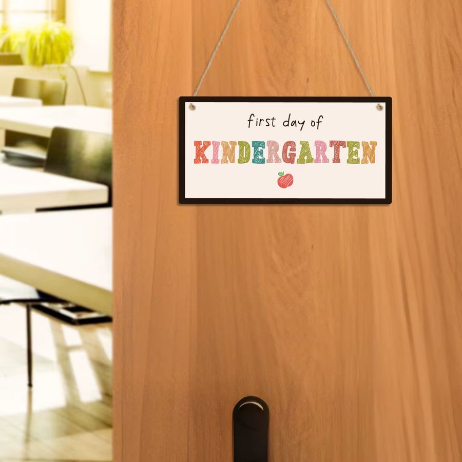 Putuo Decor Holzschild zur Wanddekoration für den Schulanfang und Kindergarten - Bild 3