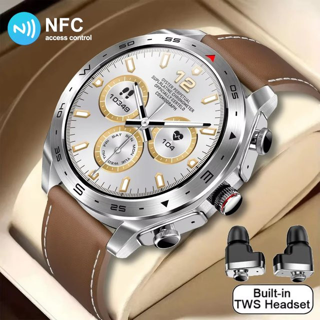 LIGE T95 Smartwatch mit integrierten TWS Bluetooth-Kopfhörern und Lautsprecher in Schwarz - Bild 1