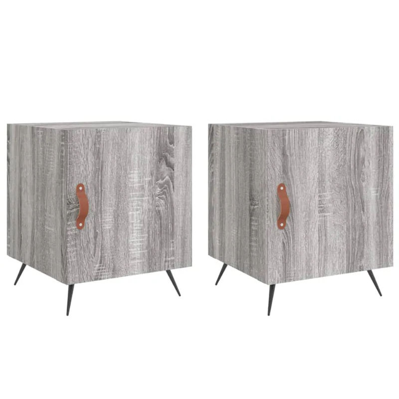 Vidaxl Set 2 Nachttische Modern in Grau, B/T/H: 40 x 40 x 50 cm - Bild 5