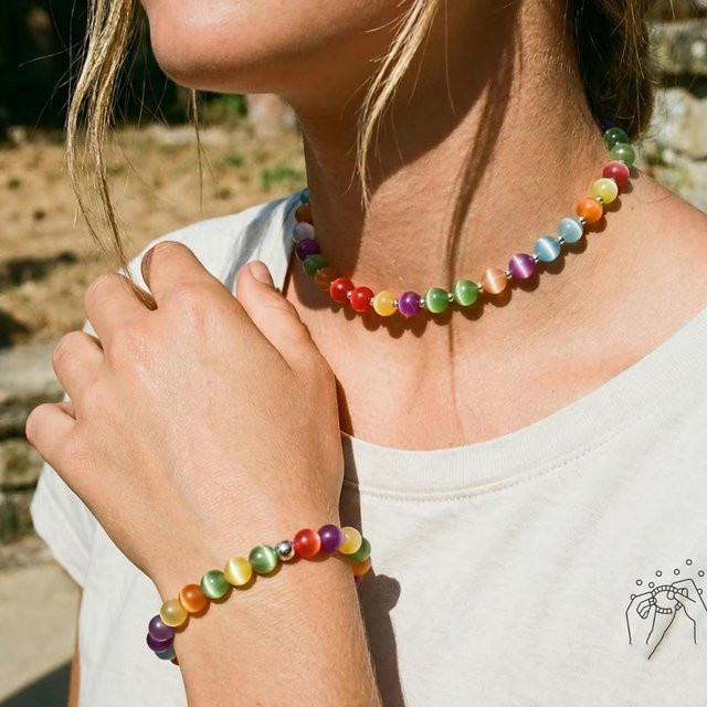 Schmuckset Halskette und Armband, Perle, Bunt, Damen - Bild 1