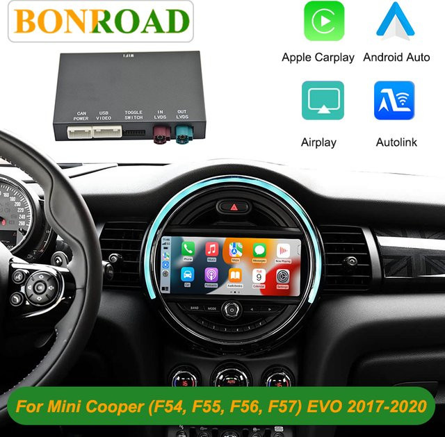Bonroad OEM Bildschirm-Upgrade-Modul für BMW EVO System, Carplay und Android Auto Nachrüstsatz für Mini Cooper F54 F55 F56 F57 F60, Schwarz - Bild 1