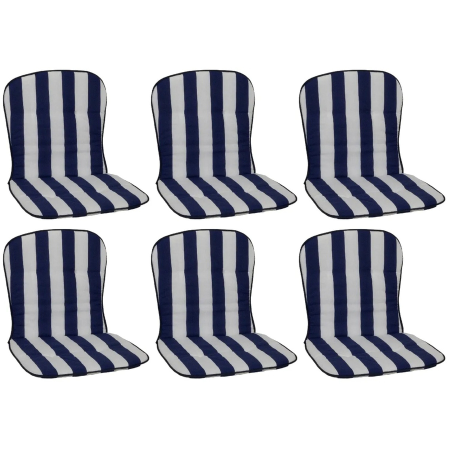 Beo Sitzauflage Niedriglehner Mono 6er-Set Blau-Weiß gestreift - Bild 2