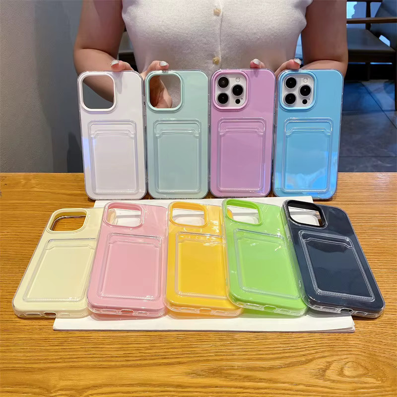 MUQGEW 2-in-1 Handyhülle mit Kartenfächern und Wallet-Funktion für iPhone 12 bis 16 Pro Max in Multicolour, stoßfeste Schutzhülle - Bild 2