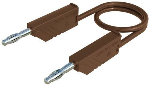 Hirschmann Test & Measurement MLN 50/2,5 BR Messleitung mit 4mm Lamellenstecker in Braun, Länge: 0,50 m - Bild 1
