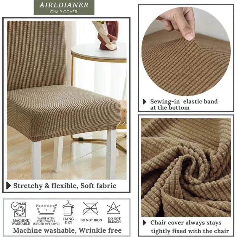 Verstellbare Stuhlbezüge für Esszimmerstühle von Yiran Furniture aus Jacquard-Polyester in Beige - Bild 2