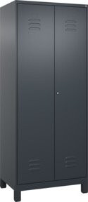 C+P PSA Doppel-Spind Classic PLUS mit 2 Abteilen, Anthrazit/Schwarz, B/T/H: 80 x 50 x 195 cm, mit Zylinderschloss und Füßen - Bild 1