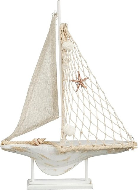 Mica Decorations Segelboot in Off White, maritimes Holz-Dekoobjekt, Höhe: 34,5 cm - Bild 1