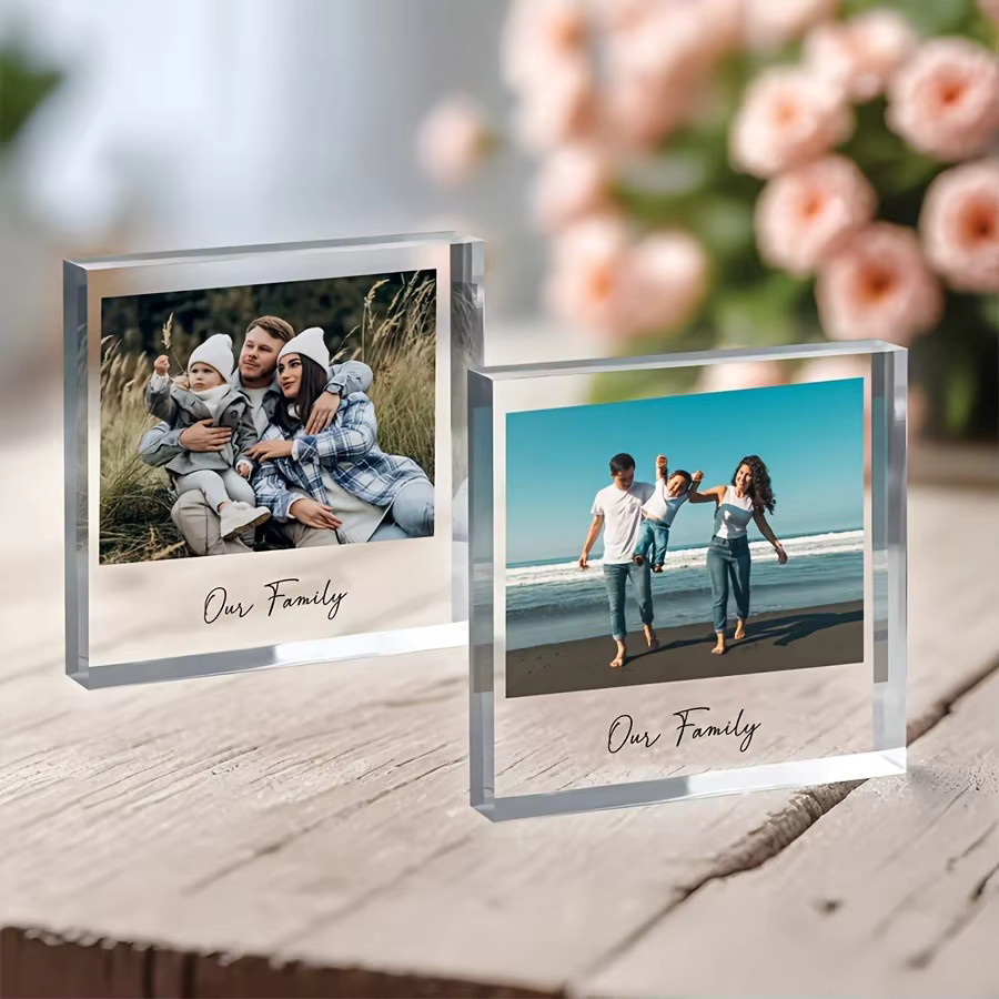 Personalisierte 2D-Acryl-Plakette von CIFBUY mit Text, Foto oder Logo in Transparent für Hochzeiten, Jubiläen, Geburtstage und Weihnachten - Bild 2