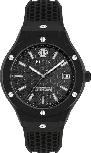 Philipp Plein Herrenuhr, Quarz, Edelstahl, Silikon, 44 mm, Schwarz, 5 ATM - Bild 1