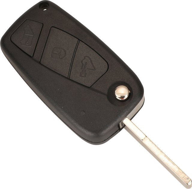 Jingyuqin 433MHz PCF7946 ID46 Chip Autoschlüssel Fernbedienung mit 2 oder 3 Tasten für Fiat Fiorino 500 Doblo Grande Punto Evo Qubo in Schwarz - Bild 1