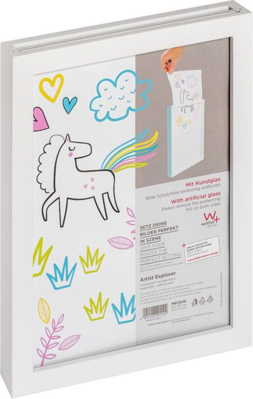 Walther Design Artist Explorer Holzrahmen mit Kunstglas in Weiß, B/H: 21 x 29,7 cm - Bild 1
