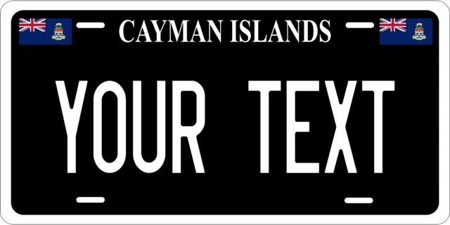Dekorative Metall-Wanddekoration Flagge der Cayman-Inseln im Vintage-Stil von Hello Young in Schwarz und Weiß - Bild 1