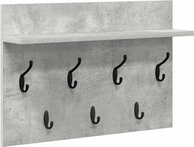 vidaXL Wandmontierter Nachttisch mit Regal in Beton Grau, B/T/H: 60 x 40 x 12 cm - Bild 1