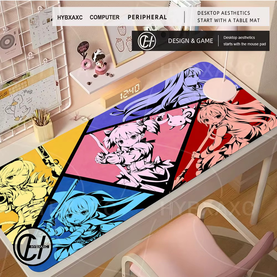 HYBXAXC Gummi-Mausunterlage Madoka Kaname Anime Rutschfeste Schreibtischunterlage für PC und Gaming - Bild 2