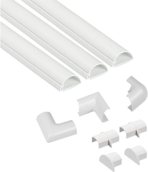 D-Line Kabelführung Weiß, 3 x 1 m, inklusive 7 Steckverbinder, B/H: 30 x 15 mm - Bild 1