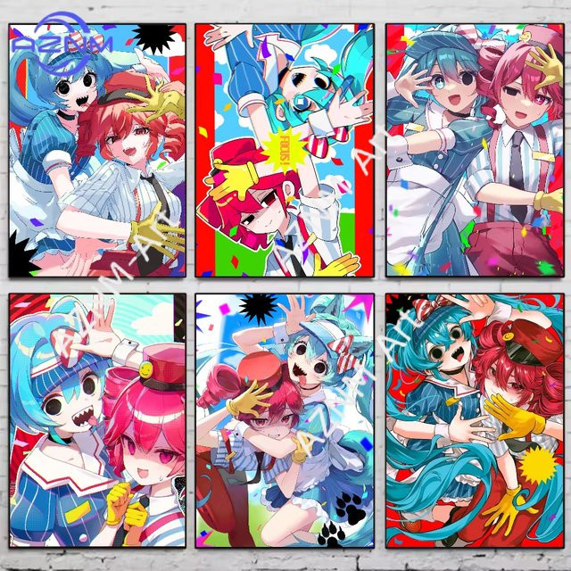 MIKU&TETO Mesmerizer Poster Aufkleber Kawaii Wandbild zur Dekoration für dein Spielzimmer in Mehrfarbig - Bild 1