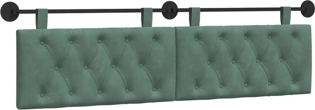 vidaXL Wandmontiertes Kopfteil aus Samt in Meergrün, Breite: 190 cm, Höhe: 55 cm, Tiefe: 7 cm - Bild 1