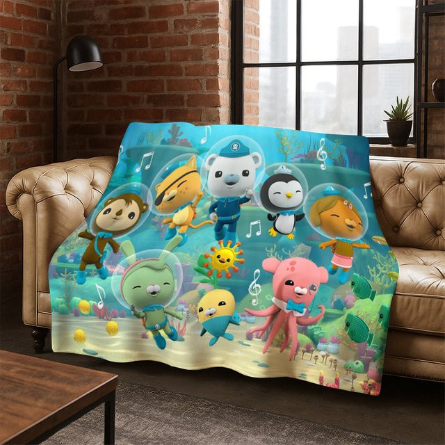 Faviora The Octonauts Barnacles Flanelldecke für Kinder, weiche und warme Cartoon-Überwurfdecke, Mehrfarbig, B/T: 90 x 75 cm - Bild 1