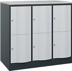C+P Schließfachschrank Resisto mit 6 Fächern und 3 Abteilen, Anthrazitgrau/Lichtgrau, B: 114,8 cm, T: 64,0 cm, H: 107,7 cm - Bild 1
