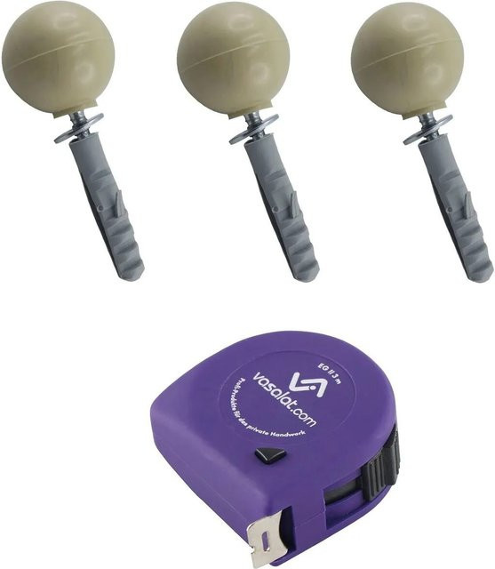 vasalat Set Türstopper für Boden und Wand zum Schrauben, Farbe Beige, Durchmesser: 35 mm, Höhe: 31 mm - Bild 1