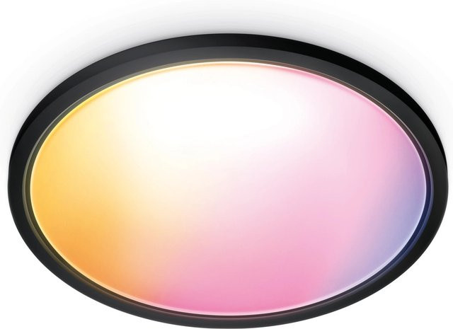 WiZ SuperSlim Smart LED Deckenleuchte Tunable White & Color in Schwarz, Durchmesser: 55 cm, Höhe: 4,8 cm - Bild 1