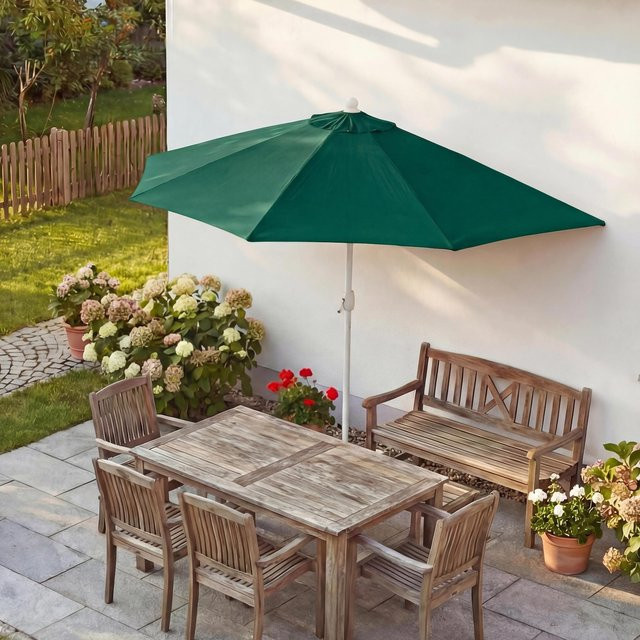 MCW Sonnenschirm Lorca halbrund, Grün, Durchmesser: 270 cm, UV 50+ - Bild 1