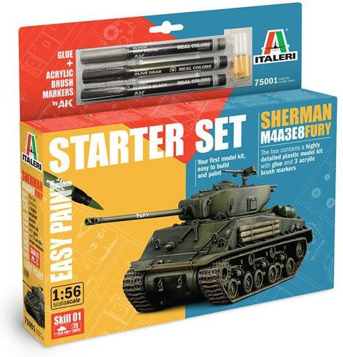 Italeri M4A3E8 Sherman Fury, Modellset, 1:56 - Bild 1