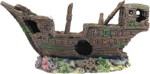 AQUATLANTIS Dekofigur halbes Schiff in Grau - Bild 1