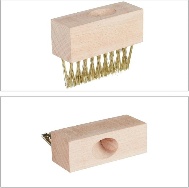 Relaxdays Fugenbürste 2er Set aus Holz und Stahl in Braun B: 7,5 cm, H: 10 cm, T: 3,5 cm - Bild 1