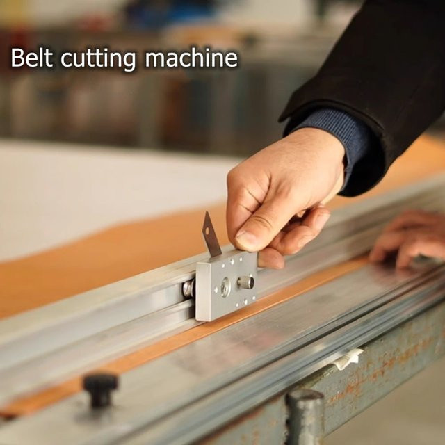 Professionelle Lederstreifen-Schnittmaschine aus Metall in Silber für Rindsleder und Hartleder mit einer Schnittlänge von 1,45 m - Bild 1