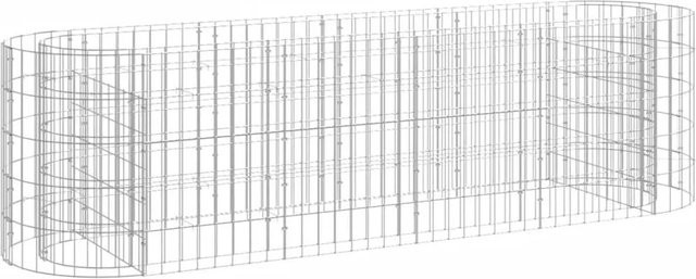 Furnicato Gabionen-Hochbeet aus verzinktem Eisen in Silber, B/T/H: 190 x 50 x 50 cm - Bild 1