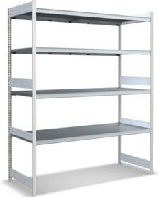 Bito Großfachregal-Set mit 4 Ebenen in Lichtgrau, B/T/H: 206,6 x 82,4 x 250,0 cm - Bild 1